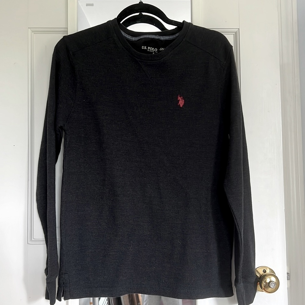 US Polo Assn. - dark grey waffle knit with red logo